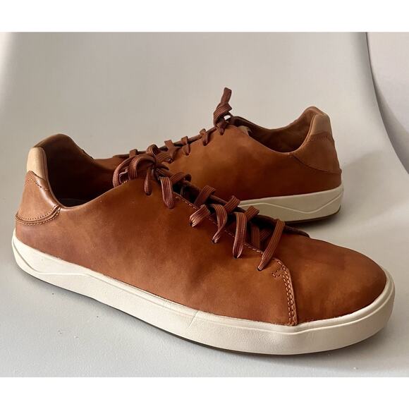 OluKai Laeʻahi Lī Lī Leather Sneakers Men\'s 9.5 Fox Brown Casual Shoes main image 8